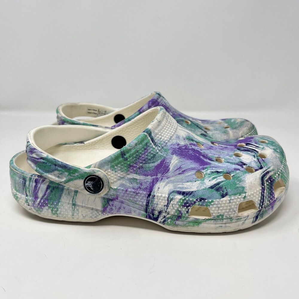Crocs Classic Marbled Out of this World Clog Sandals Blue and White  Women's 8 - Picture 6 of 10
